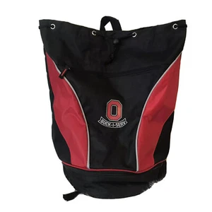 Ohio State Block O Sovrano Drawstring Back Pack Insulated Pocket Bag Black Red - Picture 1 of 8