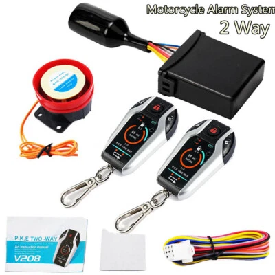 PKE 2 Two Way Motorcycle Alarm Anti-theft Security System Remote Engine Start - Imagem 1 de 4