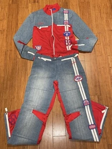 Chaqueta y Pantalones de Colección Zanadi Jeans Deportivos Rojo Blanco Azul Denim Conjunto de Dos Piezas - Imagen 1 de 17