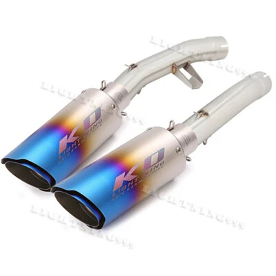 For YAMAHA FJR1300 2001-2023 Motorcycle Exhaust System Mid Pipe Mufflers Slip on - Image 1 of 4