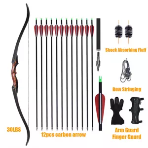 30-50 Pfund Takedown Recurve Bow 60 Zoll traditionelle Jagd RH Bogen für Outdoor Jagd - Bild 1 von 19