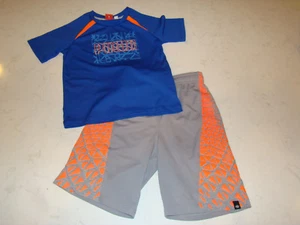 Brothers By Justice Boys Gray Orange Epic Game Shorts Puma Blue Shirt Lot 6 - Picture 1 of 10