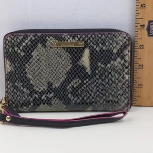 Cartera Muñequera Stella & Dot Imitación Piel de Serpiente Cremallera Alrededor Interior Dorado Llámame Pri - Imagen 1 de 8