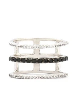 Gemporia Sterling Silver Black Spinel & White Topaz Ring ATGW 0.73CTS - Picture 1 of 1