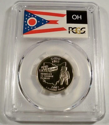 2002-S 25c CLAD PCGS PR70DCAM OHIO QUARTER PROOF DEEP CAMEO PR 70 DC - Image 1 of 3