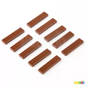 Lote de 10 LEGO Marrón Rojizo 1x4 2431 Acabado Azulejos Suaves Pieza Plana Ladrillo Ciudad - Imagen 1 de 2