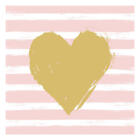 Ppd Birthday Hearts & Stripes Rosé Servietten Tischservietten Tissue Herz-Muster