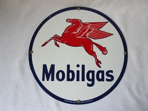 Ande Rooney USA Email-Schild Emaille rund 28,5cm Mobilgas Repro Tin Top - Picture 1 of 6