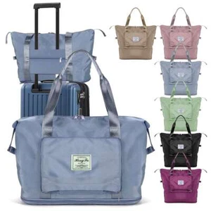 Bolso de Lona Plegable de Gran Capacidad para Mujeres Gimnasio Viaje Fin de Semana Bolso para Pasar la Noche - Imagen 1 de 18