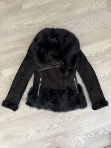 Karen Millen Sheepskin & Leather Jacket, UK Size 8 - Picture 1 of 8