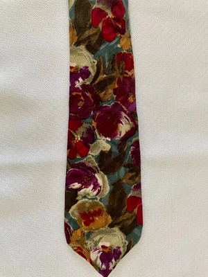Via Veneto Multicolor Floral Hand Tailored Silk Necktie - Image 1 of 3