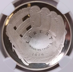 2014-P Baseball Hall of Fame., Commemorative Dollar., NGC PF-69., Store #GMC001 - Picture 1 of 3