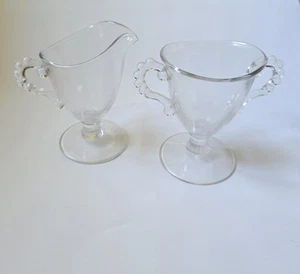 Crema y taza trofeo Candlewick de colección con patas azucarero de Imperial Glass - Imagen 1 de 6