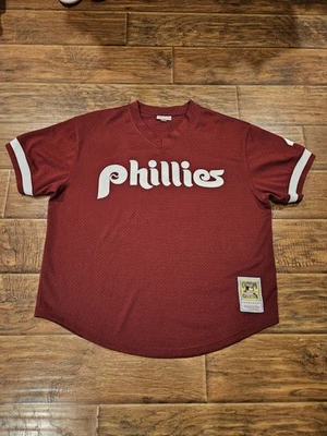 Phillies Burgundy Authentic Pullover Jersey 2x - Image 1 of 4
