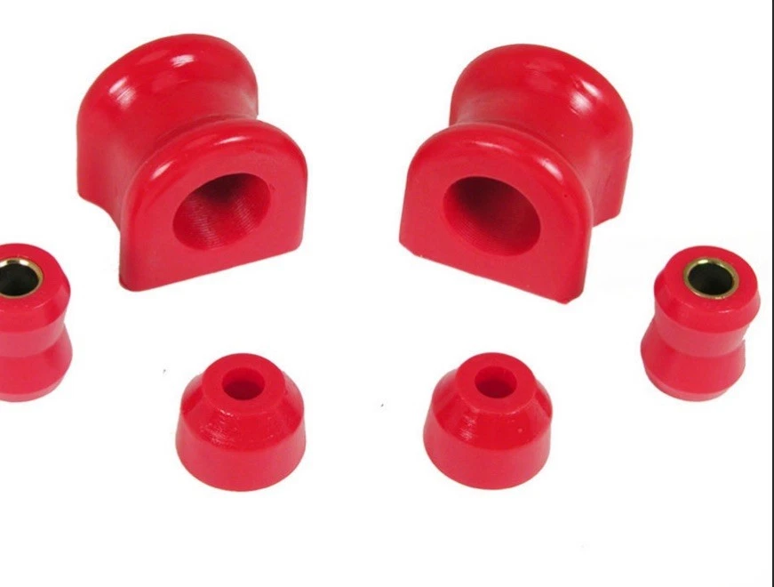 Bujes de barra estabilizadora delantera Prothane y eslabones extremos rojos para Jeep Wrangler 1997-2006 Foto 1 de 2