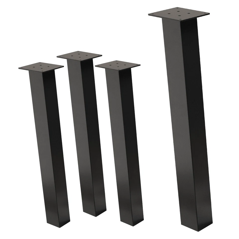 Patas de mesa 72cm inclinadas de acero gris oscuro 8x8cm en ángulo para muebles - Imagen 1 de 4