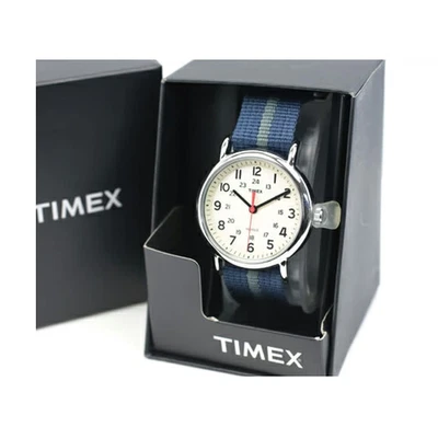 TIMEX Weekender Central Park T2N654 cuarzo esfera blanca correa de nailon rel... - Imagen 1 de 4