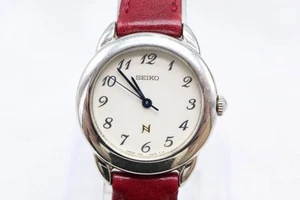 W248-152 Battery Replaced Seiko Noie Watch 1F21-0050 Leather Belt For Women - Picture 1 of 8