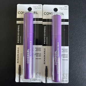2x Covergirl Remarkable Professional Mascara #200 Very Black Washable New - Picture 1 of 1