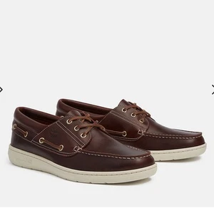 Timberland Uomo 43 EU / 9 US Portofino Pier Scarpa Da Barca Bordeaux Pelle - Imagen 1 de 5