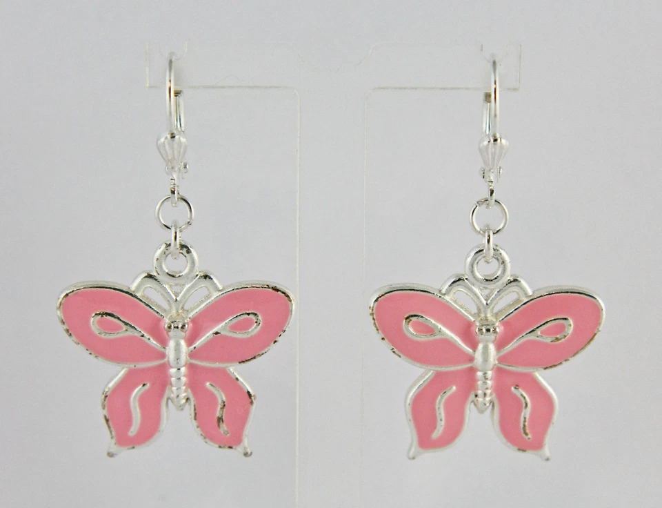 Pendientes Mariposa 22X24mm Palanca Acabado Plata Peltre Elige entre 2 Colores Foto 1 de 1