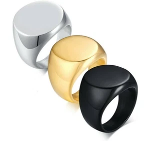 56 - 66 Edelstahl Ring Fingerring Siegelring Herrenring Gravur Goldring Silber - Bild 1 von 9