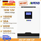 1000W Solar Wechselrichter Off-Grid Hybrid 220VAC 12VDC Reine Sinuswelle PWM 50A