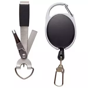 Utensile per legare nodi lenza pesca a mosca taglierina a scatto ritrattori taglierina 4 in 1 - Foto 1 di 8