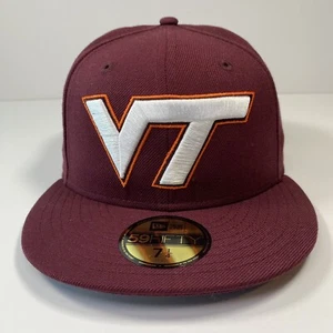 Virginia Tech Hokies New Era Basic 59FIFTY Fitted Hat - Maroon NEW - Picture 1 of 6