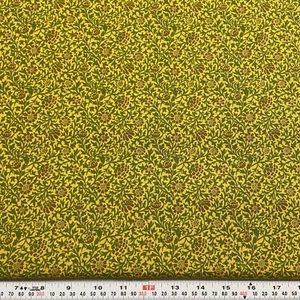 Best of Morris by Barbara Brackman Moda Mustard Cotton Fabric by the HALF YARD - Picture 1 of 2