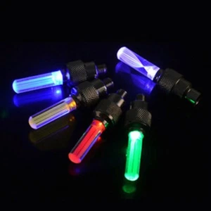 PACK / LOT GLOW NIGHT TUBE LED VALVE BIKE LIGHTS cycling flash tire wheel safety - Picture 1 of 34