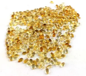 Natural Citrine Cabochon Smooth Pear Shape AAA Quality 3x5 MM Loose Gemstone - Picture 1 of 5
