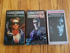 Terminator 1 2 & 3 VHS Arnold Schwarzenegger JUDGMENT DAY RISE OF THE MACHINES - Picture 1 of 3