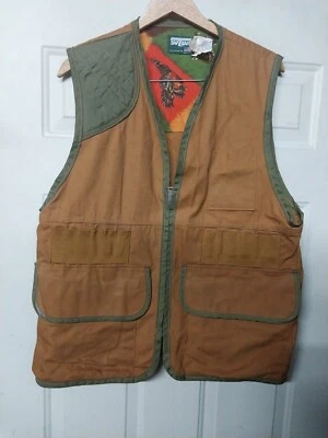 SafTbak Men's MED Canvas Hunting Shooting Game Vest  with Game Bag Made USA vtg - Image 1 of 4