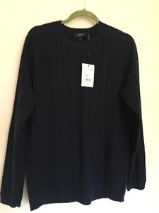 $285 Theory Walder Mangas Largas Cuello Redondo Suéter Azul Marino Talla L 100% Cachemira 3 - Imagen 1 de 9