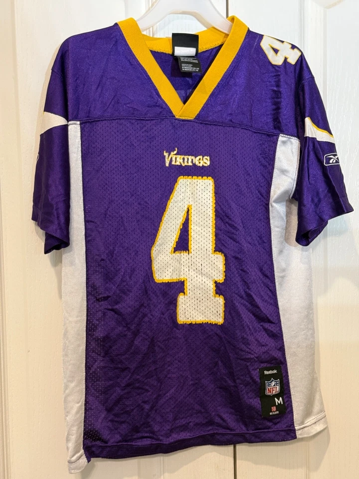 Minnesota Vikings Favre Jersey Youth Boys Reebok Team Apparel, Size MEDIUM 10-12 - Image 1 of 4
