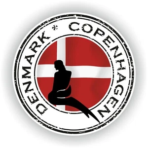 Denmark Copenhagen Round Flag Sticker / High Resolution Vinyl Waterproof - Imagen 1 de 1