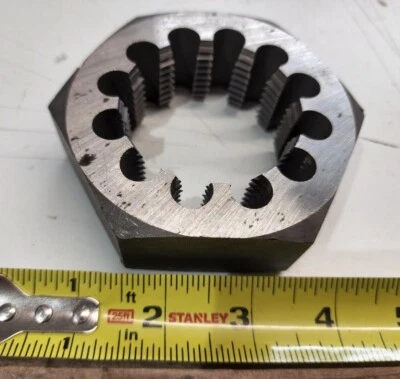 2-1/4-8 UNS Hex Rethreading Die 3-1/2" Hex Right Hand Carbon Steel 365-2165 NeW - Image 1 of 2