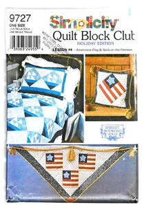 Simplicity 9727 QUILT BLOCK CLUB American Flag and Sailboat Sewing Pattern UNCUT - Picture 1 of 2