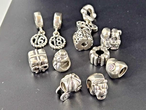 Pandora 7,5 Zoll Sterling Silber Damen Armband und verschiedene / gestempelte 925 Charms - Bild 1 von 16