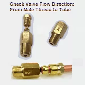 Rückschlagventil Verschraubung Klemmung 6 mm Außendurchmesser Rohr auf 1/8" NPT Außengewinde - Bild 1 von 1