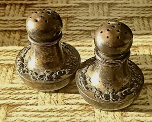 Antique Sterling Silver Salt and Pepper Shakers by Shreve and Co, San Francisco - Picture 1 of 20