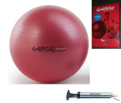 LEDRAGOMMA Original "PEZZI"® GymnastikBall MAXAFE® 65 cm rot Fitnessball Sitzball mit Pumpe