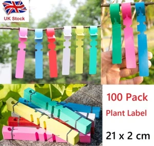 UK Seller 100 Pack Loop Lock Garden PVC Plant Self Tie Label Tags Waterproof - Picture 1 of 24