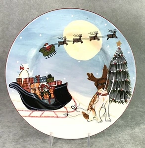 David Carter Brown "Holiday" 2002 by Sakura 8.5" Salad Dessert Plate Christmas - Picture 1 of 5