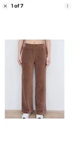 Sundry Pants Size Medium (2) Brown Corduroy Wide Leg Pull On Baggy Loose - Picture 1 of 8