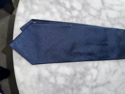 Corbata de seda Tiffany & Co azul marino de doble punto Foto 1 de 4