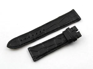 Print Leather Strap Alligator Black 21/18mm Handmade Luxury Mady Italy - Bild 1 von 4