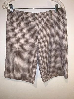 Pantalones Cortos de Golf NikeFIT DRY Para Mujer Marrón Pata de Gallo Patrón Talla 6 Foto 1 de 4