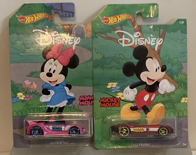 DISNEY Hot Wheels 2017 -- Mickey & Minnie Mouse Lot Great Christmas Gift - Image 1 of 4